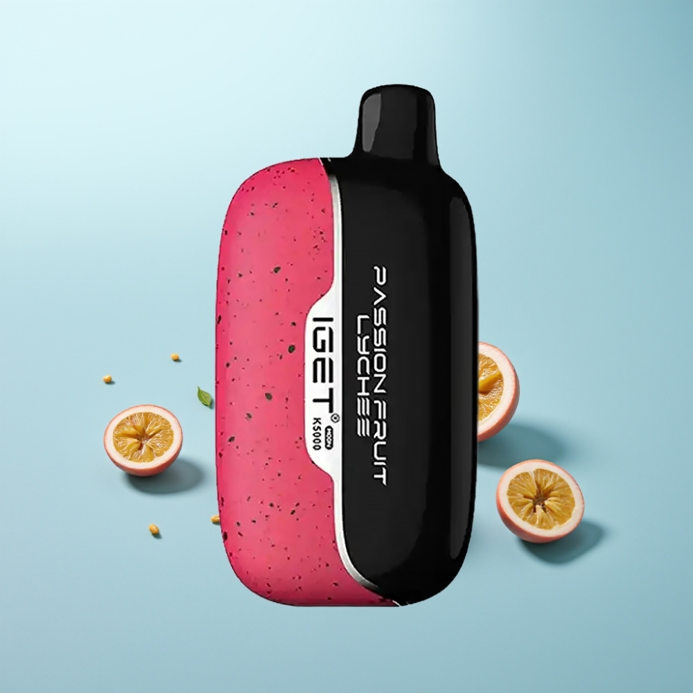 IGET Moon K5000 Puffs Vape חד פעמי פירות פסיון ליצ'י Net Weight 81.5g Mesh Coil 1.35 Ohm