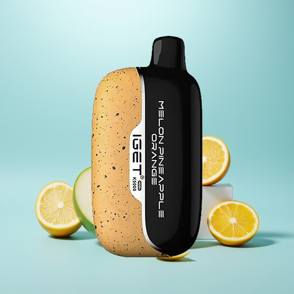 IGET Moon K5000 Puffs Vape חד פעמי מלון אננס תפוז - PC, 1.35 Ohm Mesh, 81.5g