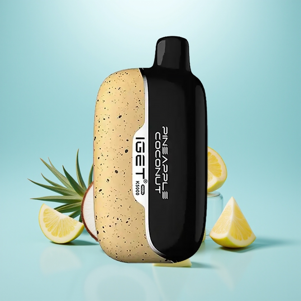 IGET Moon K5000 Puffs Vape חד פעמי אננס קוקוס PC Mesh Coil 1.35 Ohm 81.5g