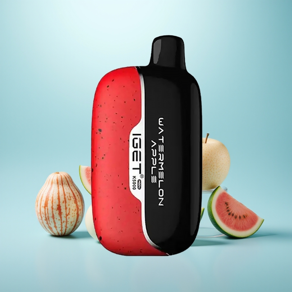 IGET Moon K5000 Puffs Vape חד פעמי אבטיח תפוח PC Mesh Coil 1.35 Ohm 81.5g