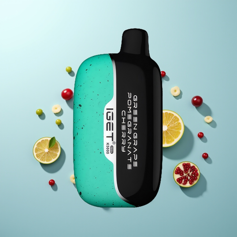 IGET Moon K5000 Puffs Vape חד פעמי ענבים ירוקים רימון דובדבן PC Mesh Coil 1.35 Ohm
