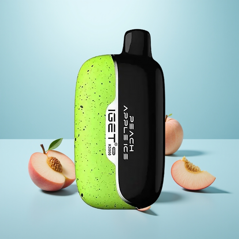 IGET Moon K5000 Puffs Vape חד פעמי Peach Apple 81.5g 1.35 Ohm Mesh Coil