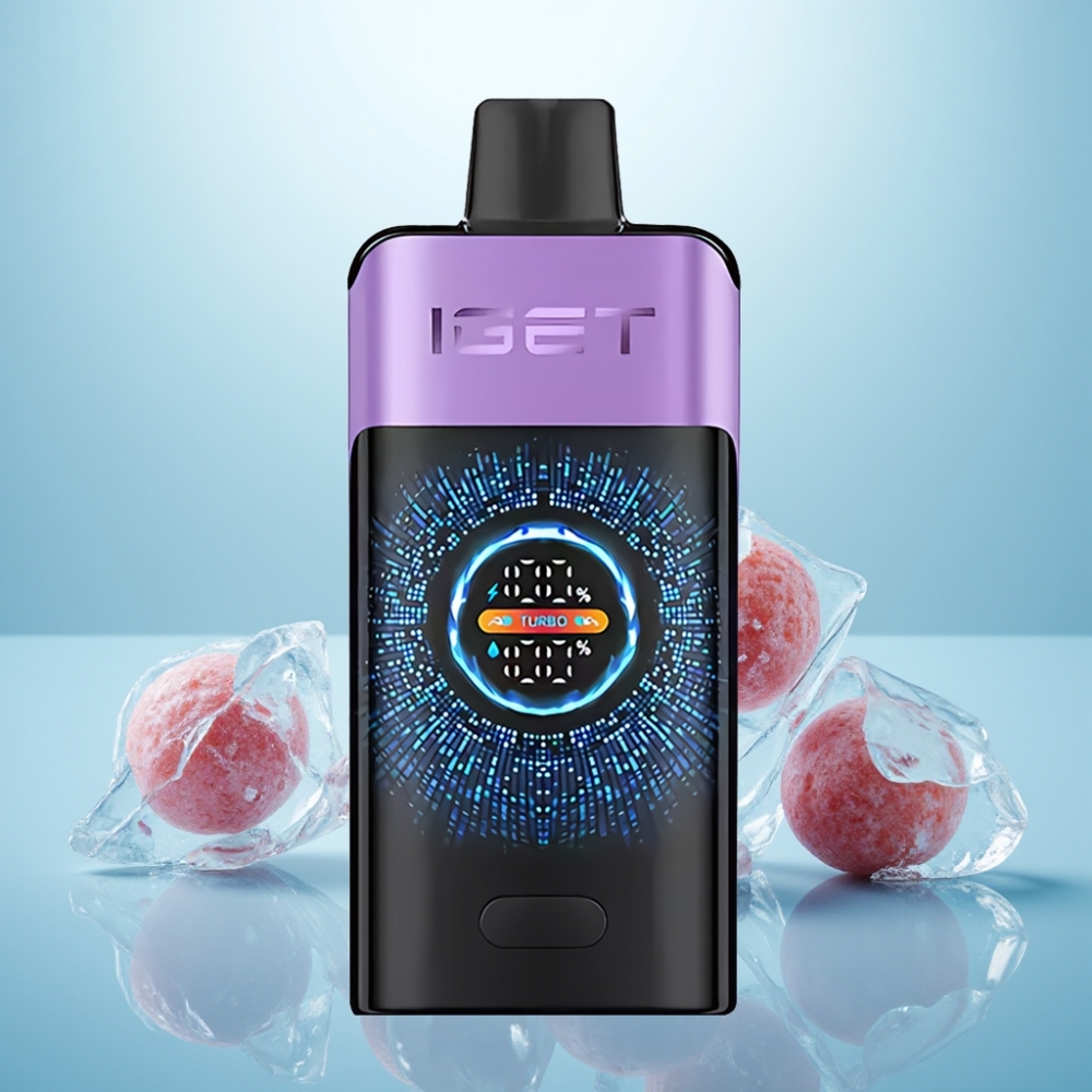 IGET ONE 12000 Puffs Vape חד פעמי ענבים קפואים עם מסך צבע גדול וסוללה 2700 mAh