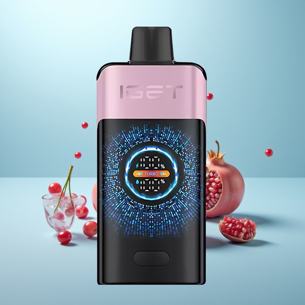 IGET ONE 12000 Puffs Vape חד פעמי Cherry Pomegranate - 2700mAh, 0.6 ohm Dual Mesh, Large Screen