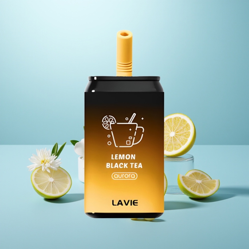 LAVIE Aurora 11000 Puffs Vape חד פעמי תה שחור לימון 22ML 650mAh Type C