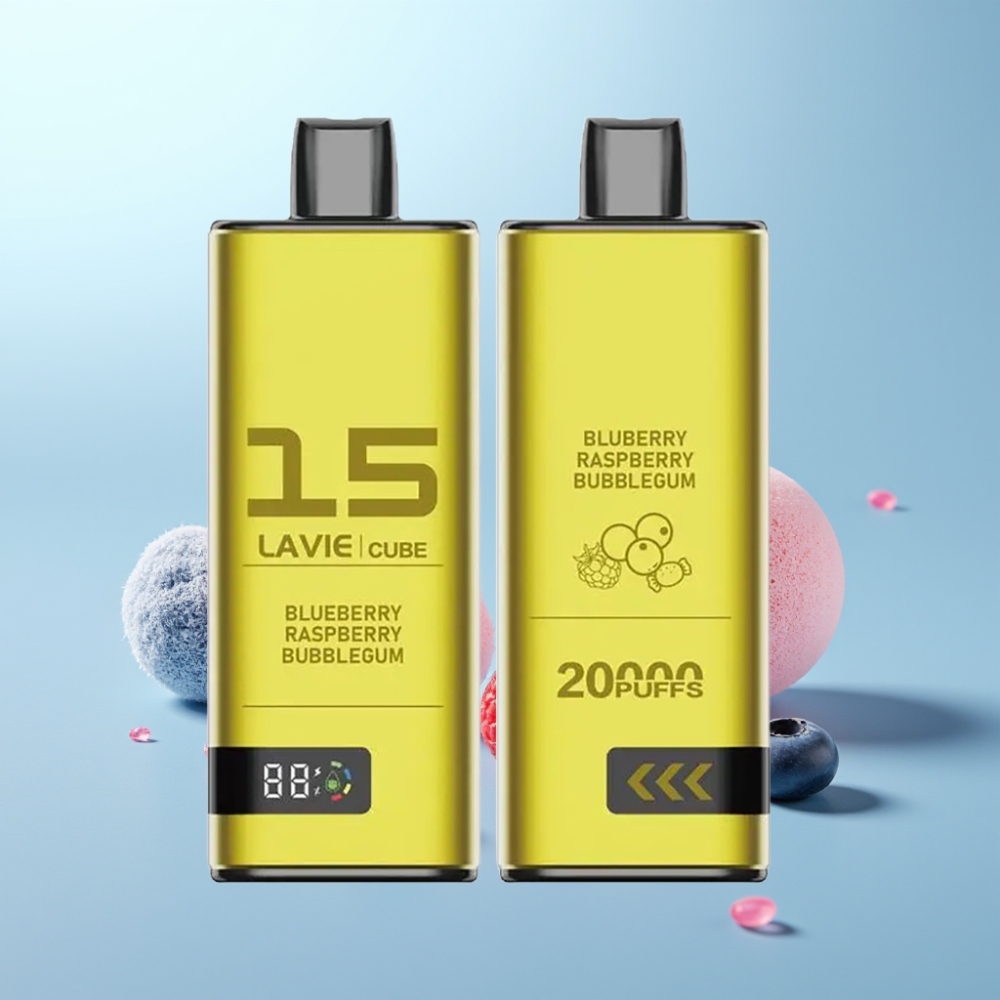 Lavie Cube 20000 Puffs Vape חד פעמי 28ML 600mAh Type C פטל אוכמניות מסטיק