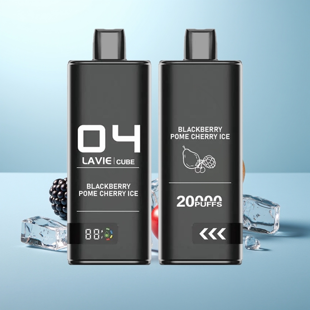 Lavie Cube 20000 Puffs Vape חד פעמי 28ML 600mAh Type C פטל רימון דובדבן קרח