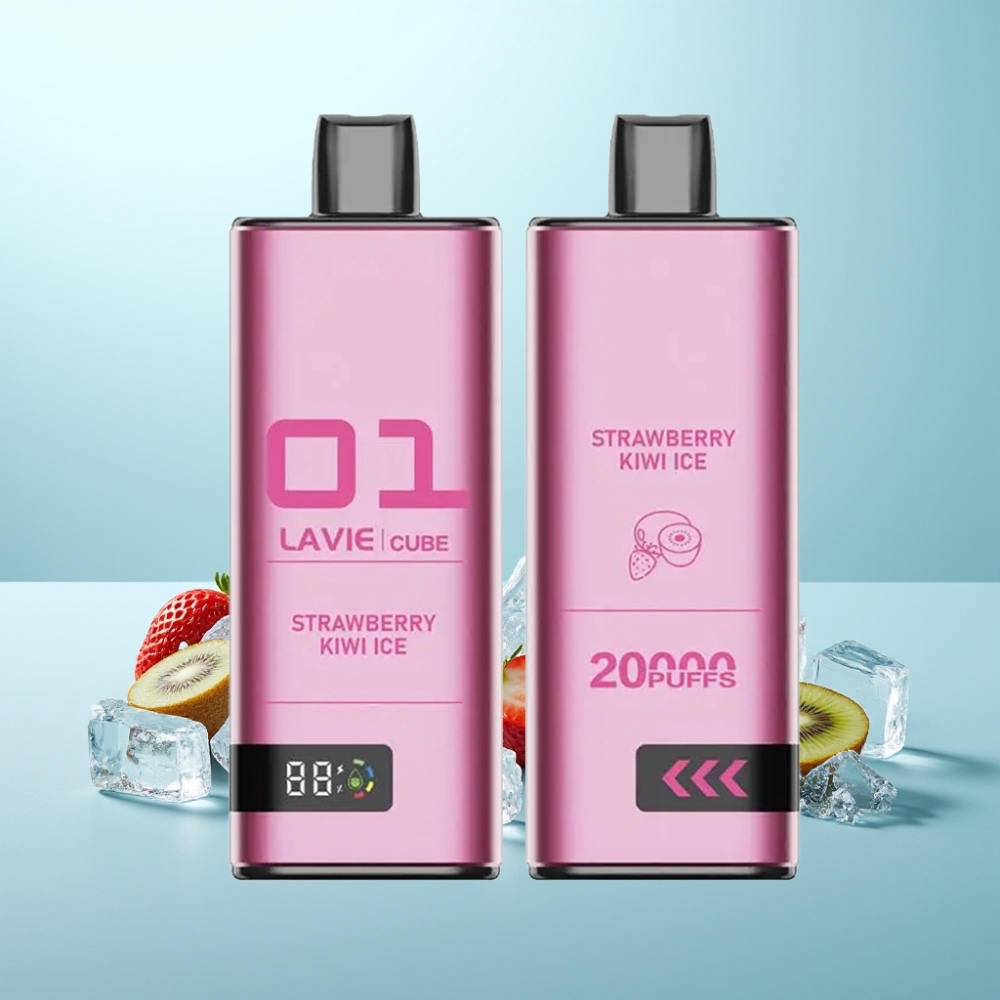 Lavie Cube 20000 Puffs Vape חד פעמי תות קיווי קרח 28ML 600mAh Type C