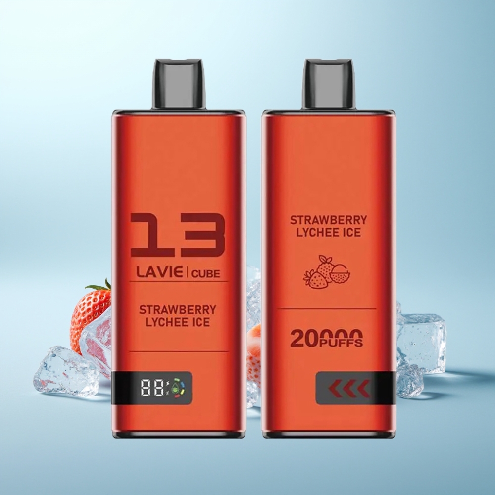 Lavie Cube 20000 Puffs Vape חד פעמי תות ליצ'י קרח 28mL 600mAh Type C