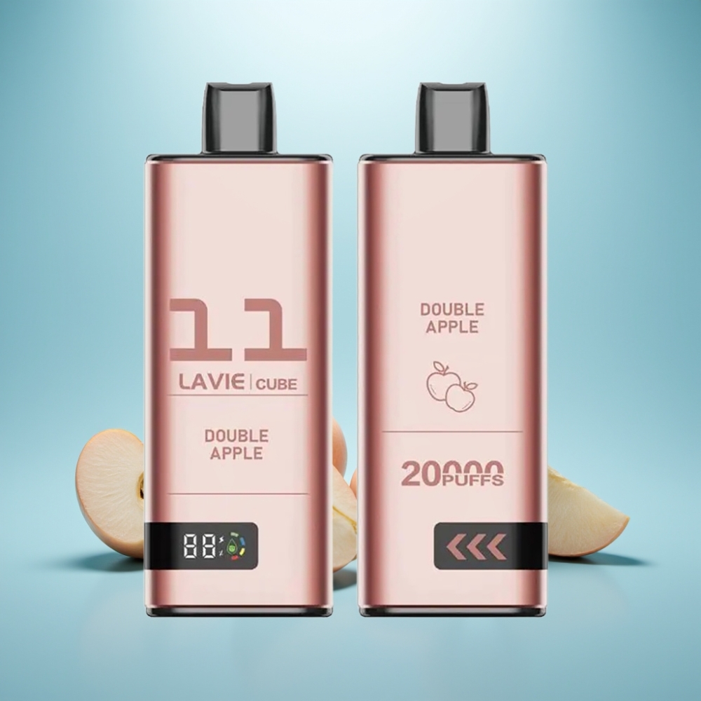 Lavie Cube 20000 Puffs Vape חד פעמי Double Apple 28ML 5% Salt נִיקוֹטִין Type C
