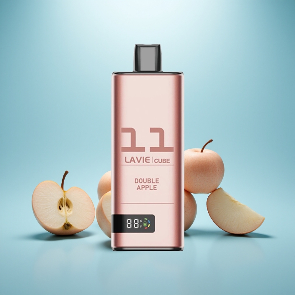 Lavie Cube 20000 Puffs Vape חד פעמי Double Apple 28ML 5% Salt נִיקוֹטִין Type C