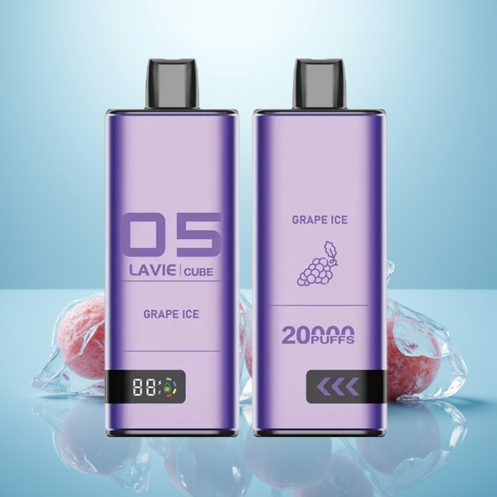 Lavie Cube 20000 Puffs Vape חד פעמי Grape Ice 28ML Type C 600mAh
