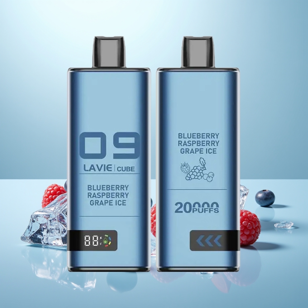 Lavie Cube 20000 Puffs Vape חד פעמי Type C 28ML 600mAh פטל אוכמנית ענבים קרח