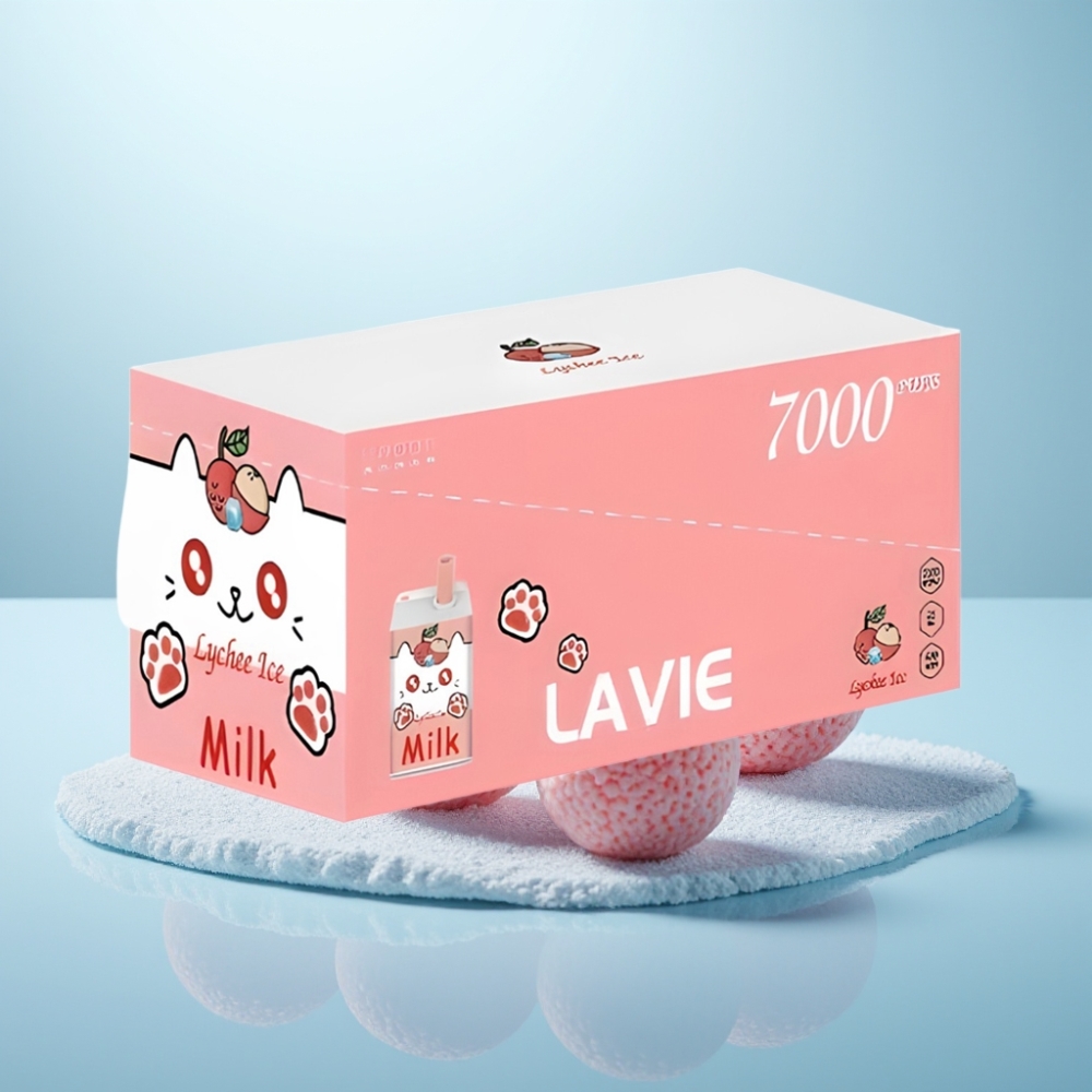 LAVIE Milk 7000 Puffs Vape חד פעמי ליצ\'י קרח 16ML 600mAh Type C