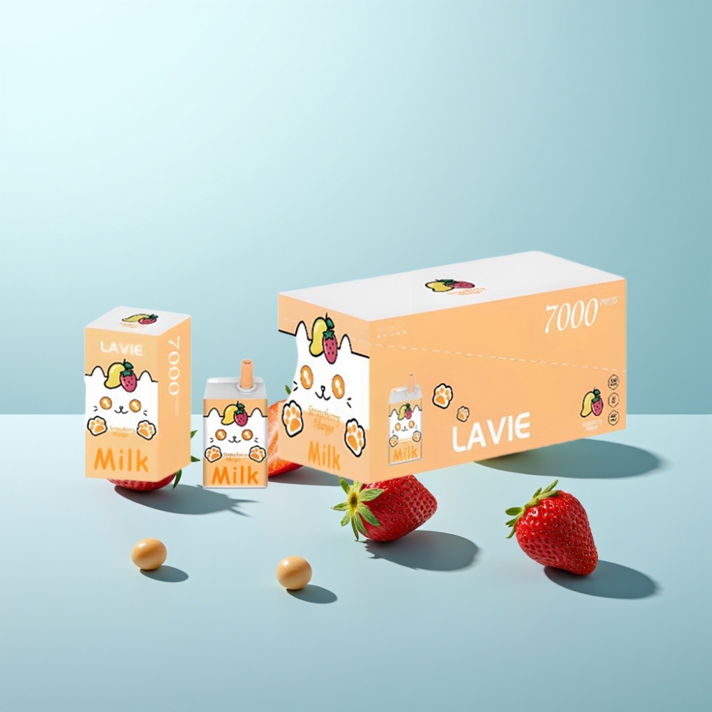 LAVIE Milk 7000 Puffs Vape חד פעמי תות מנגו 16ML 600mAh Type C