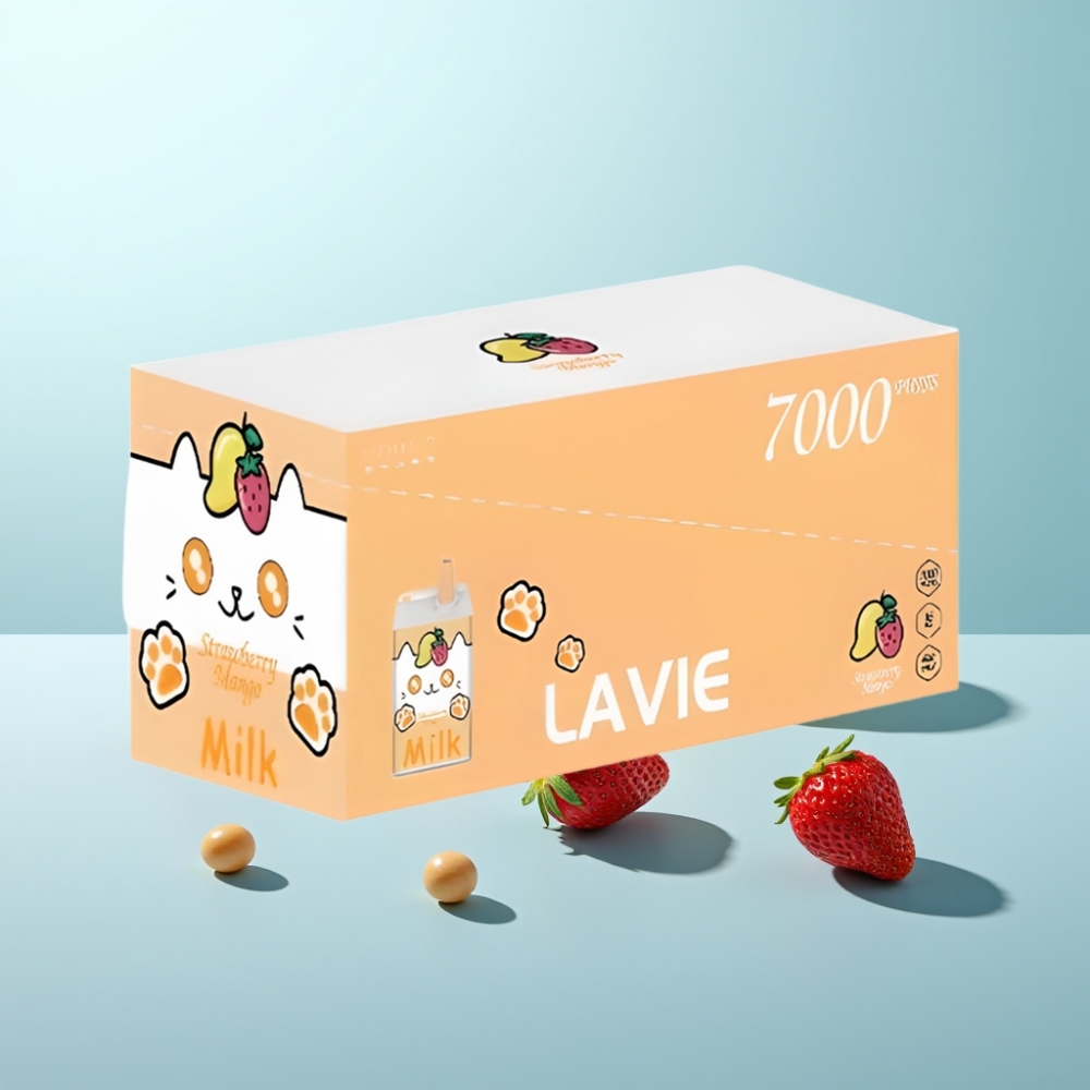 LAVIE Milk 7000 Puffs Vape חד פעמי תות מנגו 16ML 600mAh Type C