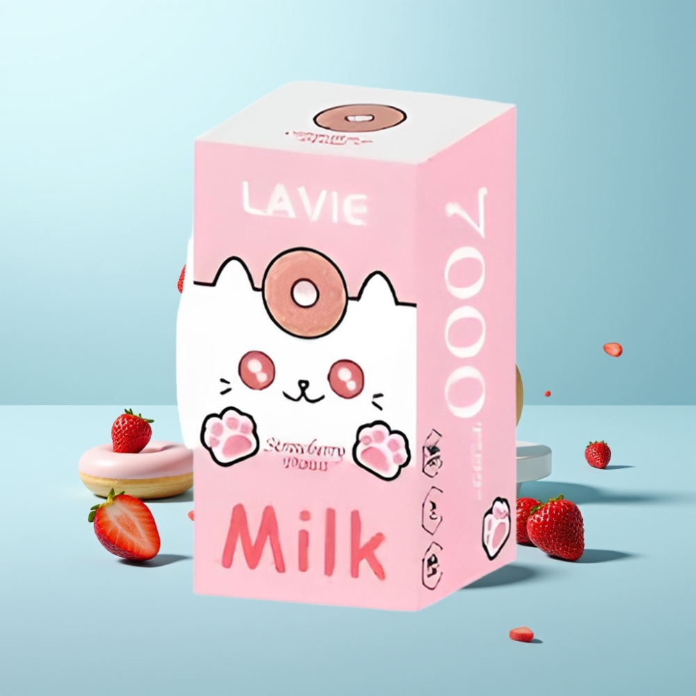 LAVIE Milk 7000 Puffs Vape חד פעמי סופגניה תות 16ML 600mAh Type C