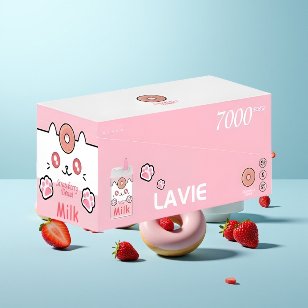 LAVIE Milk 7000 Puffs Vape חד פעמי סופגניה תות 16ML 600mAh Type C