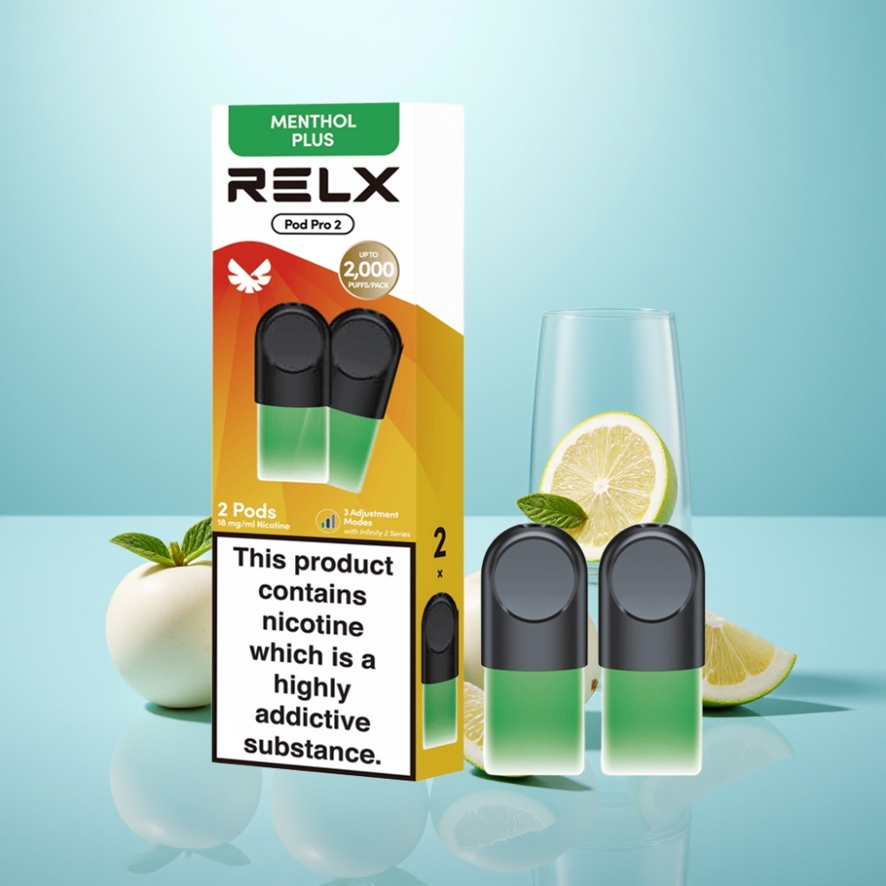 RELX Pod Pro 2 600 Puffs 1.8% נִיקוֹטִין 1.9ml מנטה-מנתול פלוס
