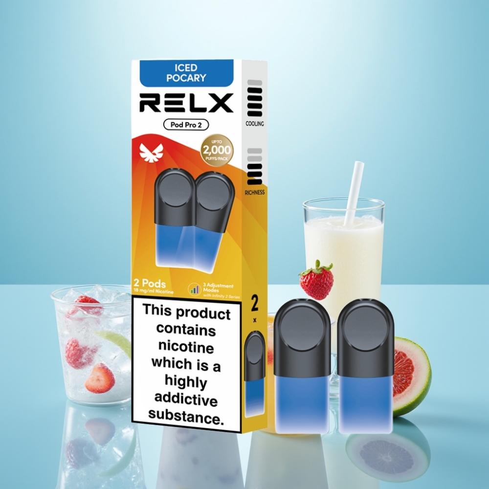 RELX Pod Pro 2 600 Puffs 1.8% נִיקוֹטִין 1.9ml Beverage-Iced Pocary