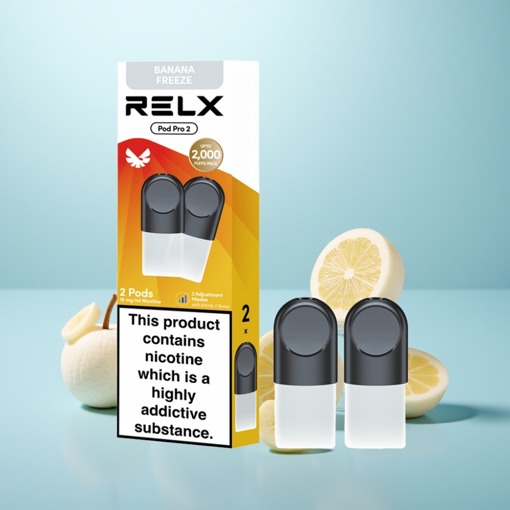 RELX Pod Pro 2 600 Puffs 1.8% נִיקוֹטִין 1.9ml Dessert-Banana Freeze