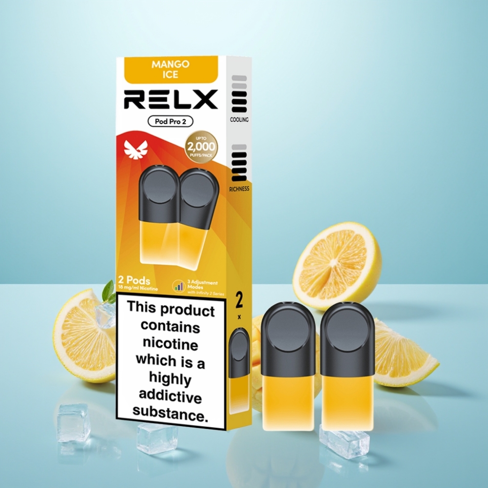 RELX Pod Pro 2 600 Puffs 1.8% נִיקוֹטִין 1.9ml Mango Ice