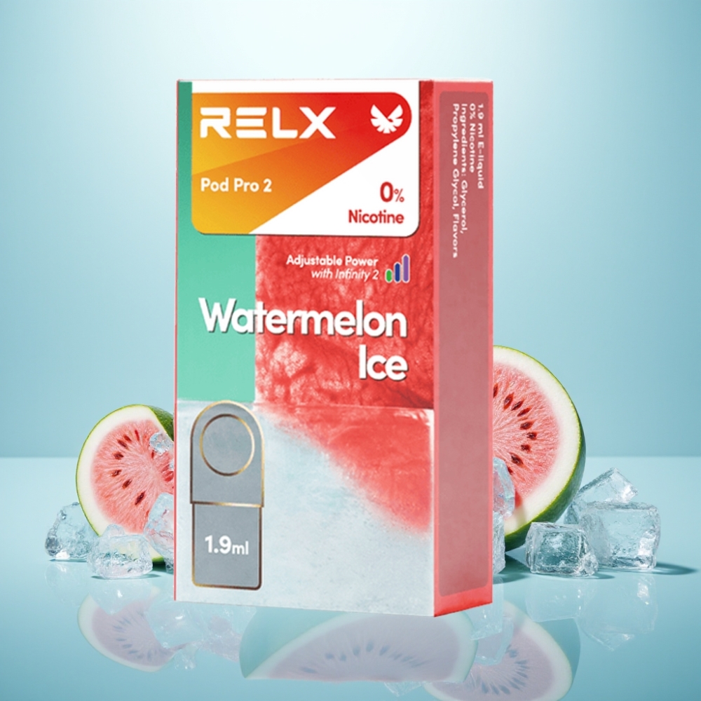 RELX Pod Pro 2 600 Puffs 1.9ml 0% נִיקוֹטִין 3 Voltage Modes אבטיח קרח