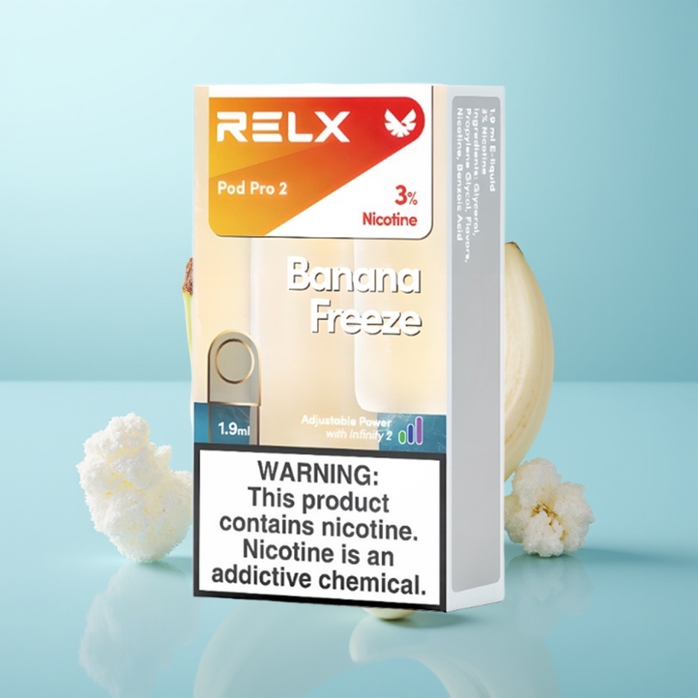 RELX Pod Pro 2 600 Puffs 3% נִיקוֹטִין 1.9ml Banana Freeze