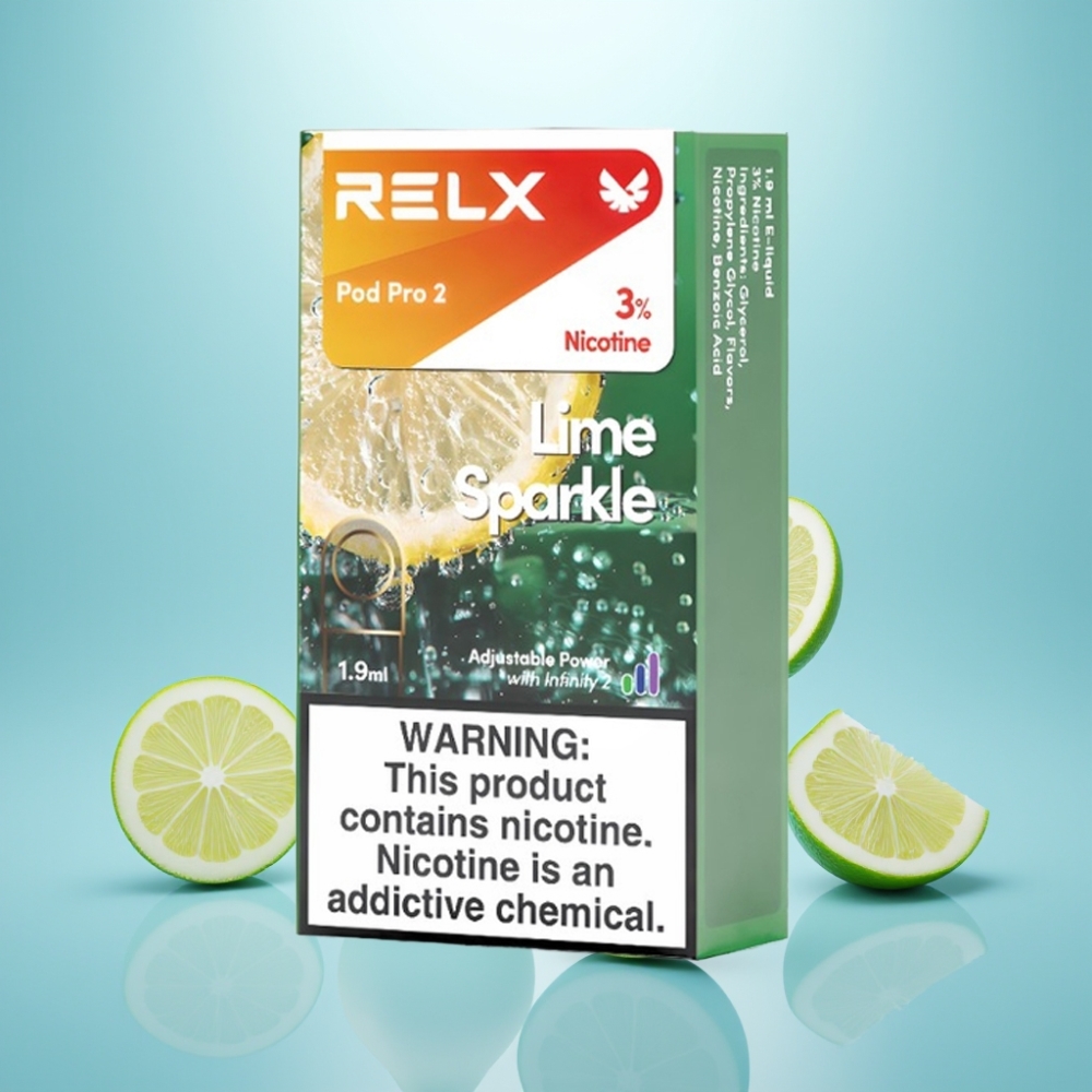 RELX Pod Pro 2 600 Puffs 3% נִיקוֹטִין 1.9ml Lime Sparkle Vape Pod