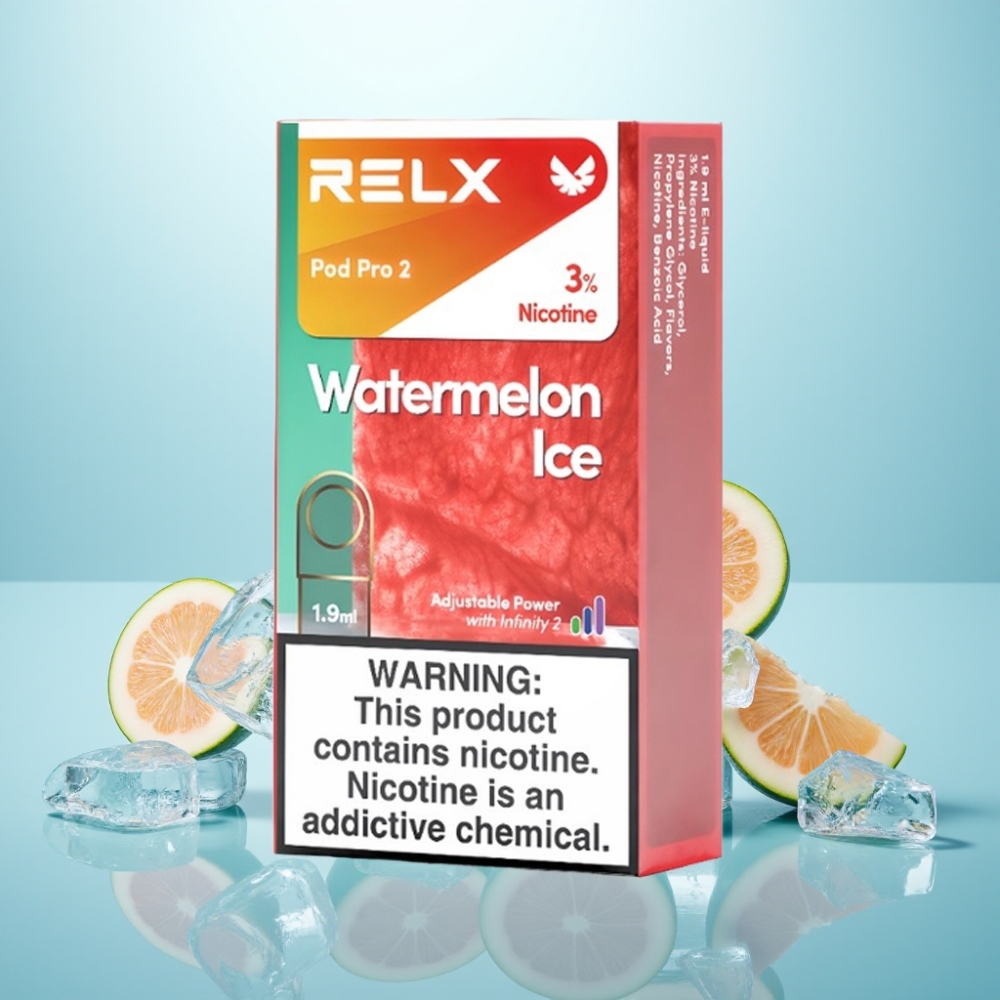 RELX Pod Pro 2 600 Puffs 3% נִיקוֹטִין 1.9ml Watermelon Ice Eco/Smooth/Boost Modes