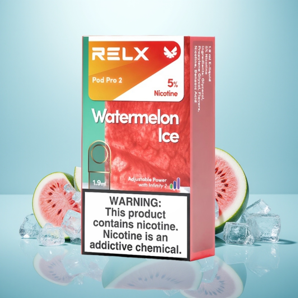 RELX Pod Pro 2 600 Puffs 5% נִיקוֹטִין 1.9ml Watermelon Ice 3 Voltage Modes