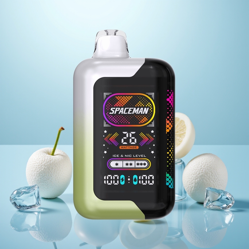 SMOK SPACEMAN SP40000 Zero נִיקוֹטִין חד פעמי 40000 Puffs 20ml ענב לבן קרח Dual Meshed Coil 1000mAh