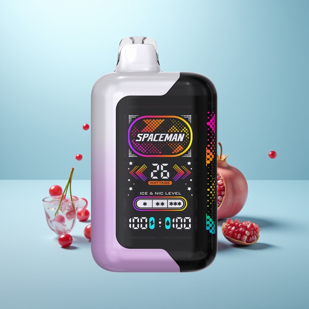 SMOK SPACEMAN SP40000 Zero נִיקוֹטִין Vape חד פעמי 20ml דובדבן רימון 40000 Puffs 1000mAh Dual Mesh 2.28" Screen