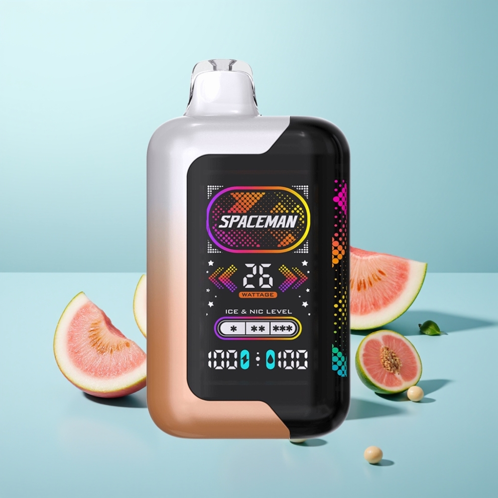 SMOK Spaceman SP40000 Zero נִיקוֹטִין חד פעמי 40000 Puffs 20ml אפרסק עסיסי אבטיח Dual Mesh LED Screen 1000mAh