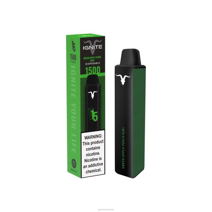 IGNITE V15 עט vape - IGNITE Vape Jerusalem X4T8112 קיווי אפרסק תפוח ירוק