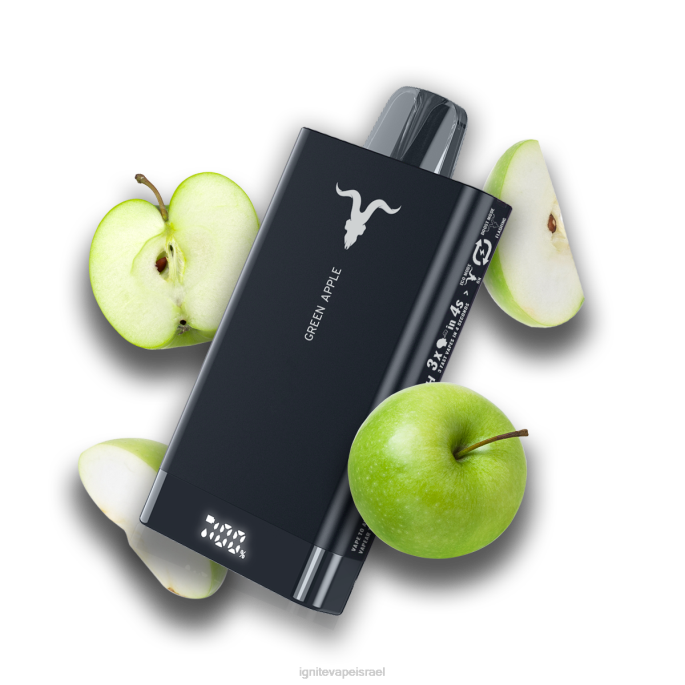 IGNITE V150 עט vape - IGNITE Disposable Vape X4T870 תפוח ירוק