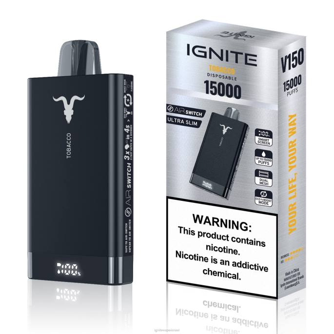 IGNITE V150 עט vape - IGNITE Vape Reviews X4T87 טַבָּק