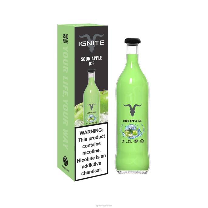 IGNITE V25 עט vape - IGNITE Vape Flavors X4T8118 קרח תפוח חמוץ