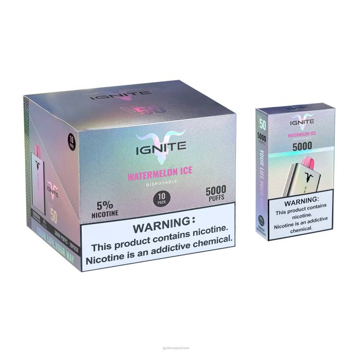 IGNITE V50 עט vape 10 חבילה - IGNITE Vape Israel X4T8151 קרח אבטיח