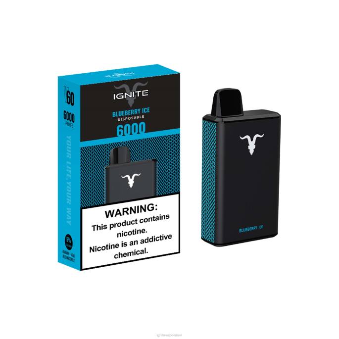 IGNITE V60 עט vape - Best IGNITE Vape Flavor X4T829 קרח אוכמניות