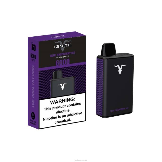 IGNITE V60 עט vape - IGNITE Disposable Vape X4T830 קרח פטל כחול