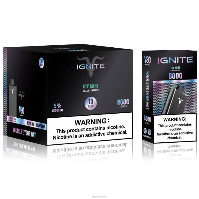 IGNITE V80 עט vape 10 חבילה - IGNITE Disposable Vape X4T860 מנטה קפואה