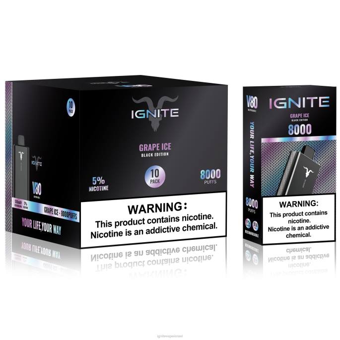 IGNITE V80 עט vape 10 חבילה - IGNITE Vape Reviews X4T857 קרח ענבים