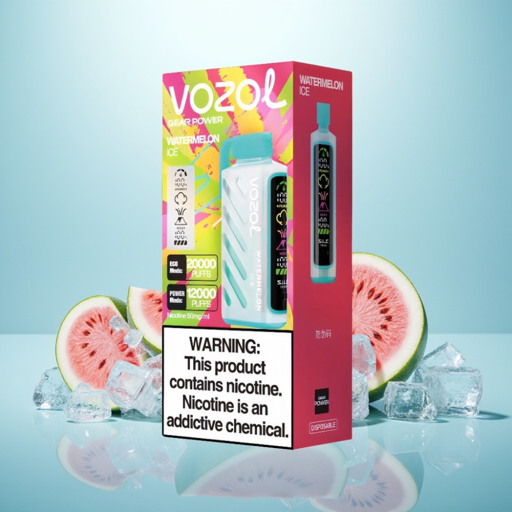 VOZOL Gear Power 20000 Puffs Dual Mesh Coil Full Screen Display Watermelon Ice