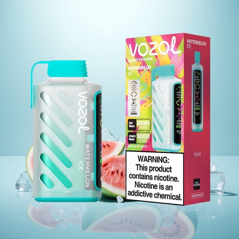VOZOL Gear Power 20000 Puffs Dual Mesh Coil Full Screen Display Watermelon Ice