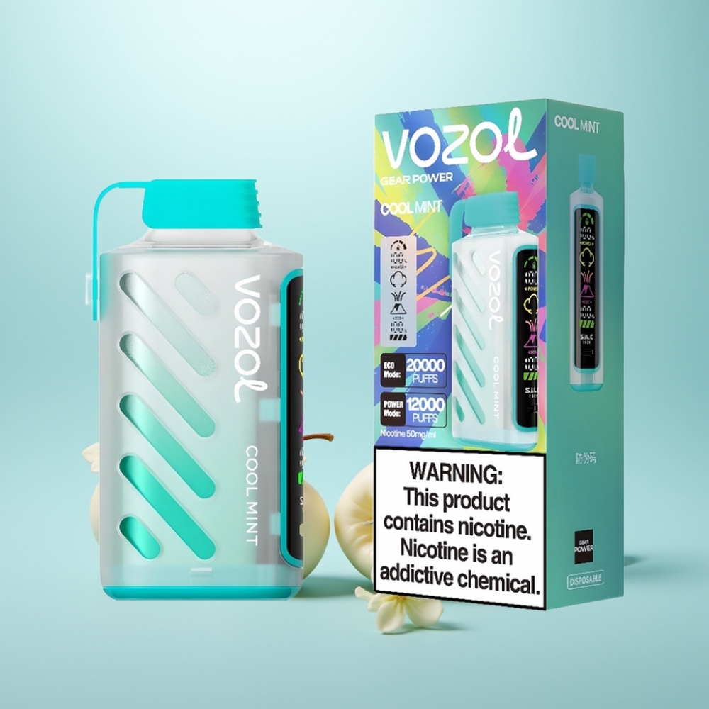 VOZOL Gear Power 20000 Puffs Vape חד פעמי נענע קרירה S.i.L.C. Tech Dual Mesh Coil Full Screen Display