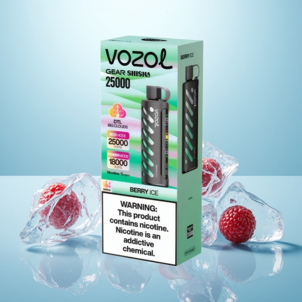 VOZOL Gear Shisha 25000 Puffs Dual Mesh Berry Ice 1000mAh 5mg/ml S.i.L.C Tech