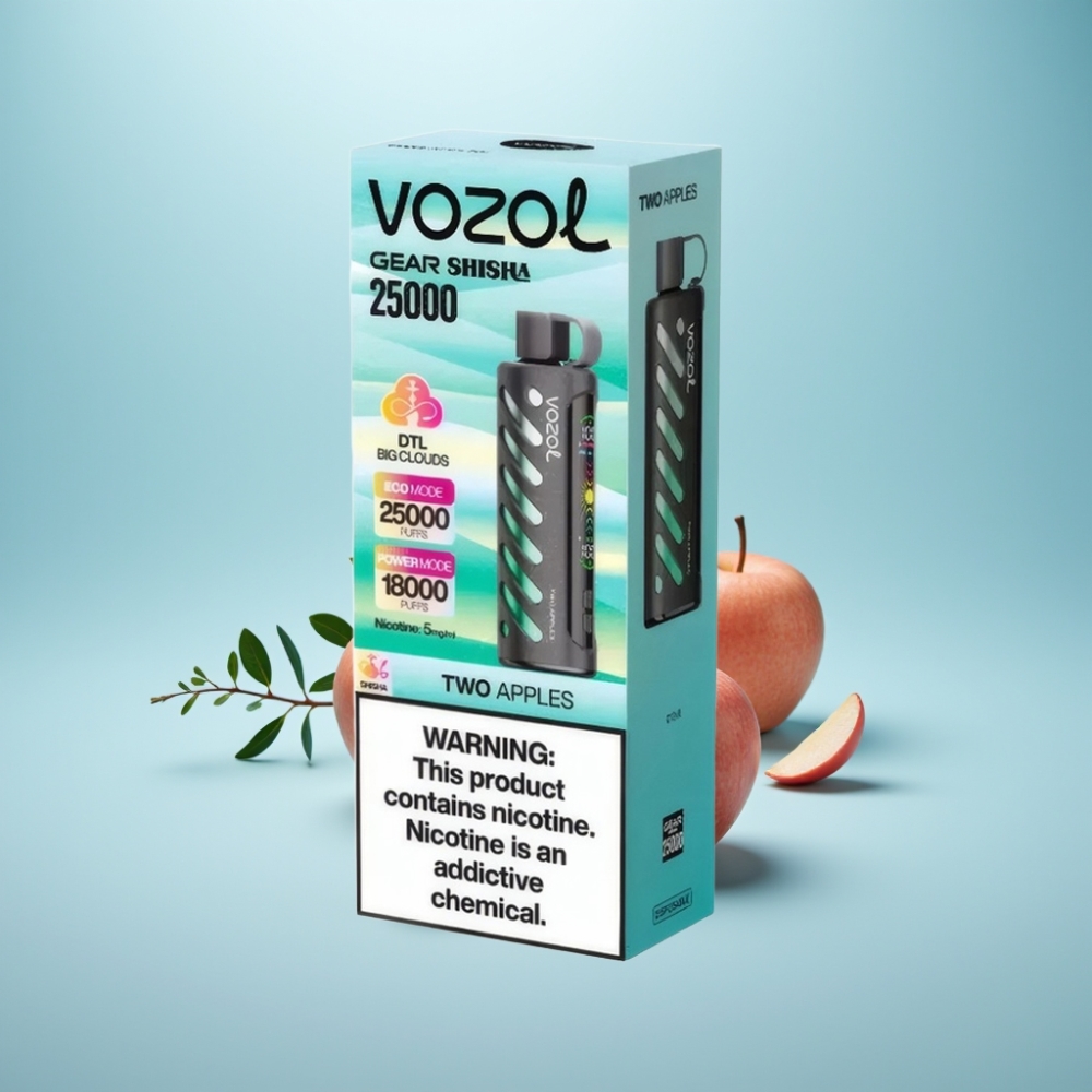 VOZOL Gear Shisha 25000 Puffs Dual Mesh Dual Modes 1000mAh Two Apples