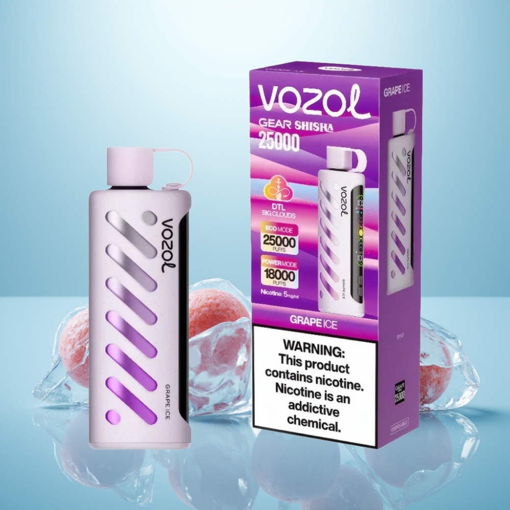 VOZOL Gear Shisha 25000 Puffs Dual Mesh Grape Ice S.i.L.C Tech 1000mAh