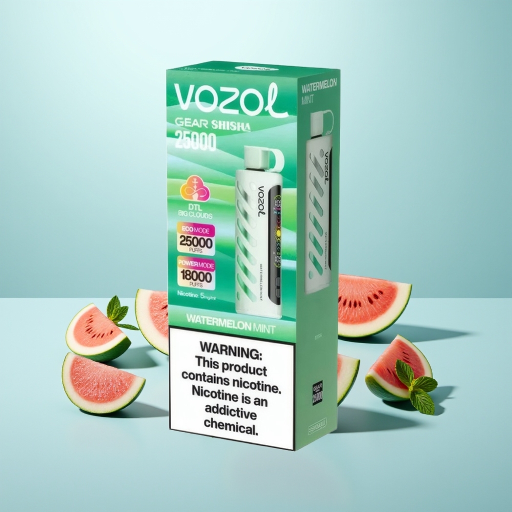 VOZOL Gear Shisha 25000 Puffs אבטיח מנטה Dual Mesh S.i.L.C Tech 1000mAh